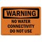 Signmission Safety Sign, OSHA WARNING, 7" Height, Rigid Plastic, No Water Connectivity Do Not Use, Landscape OS-WS-P-710-L-12280 - alternate 1